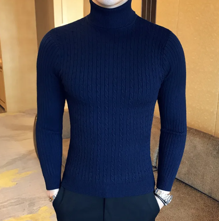 Miesten ohut turtleneck villapaita