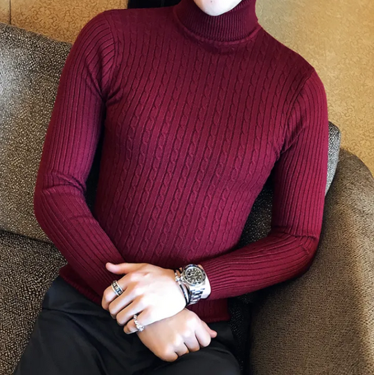 Miesten ohut turtleneck villapaita