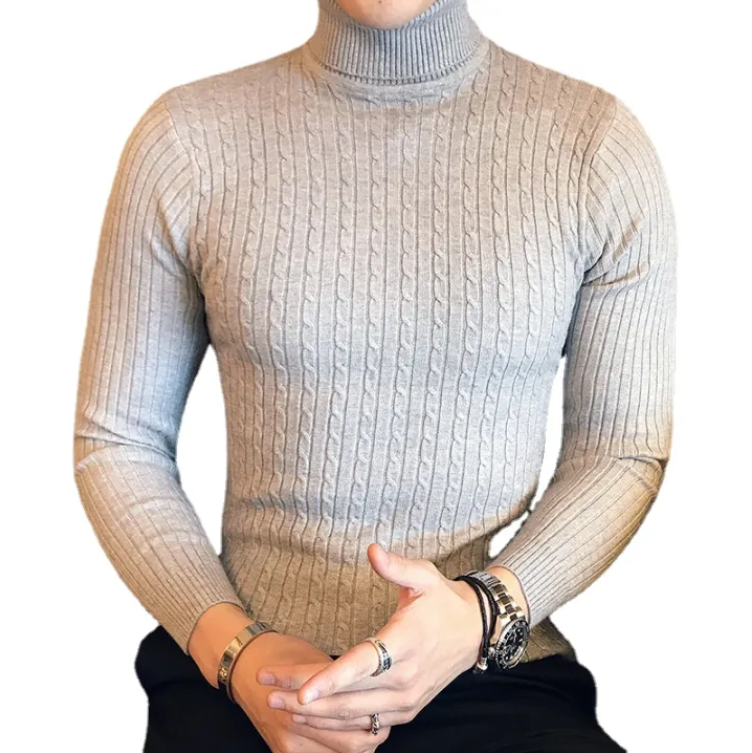 Miesten ohut turtleneck villapaita