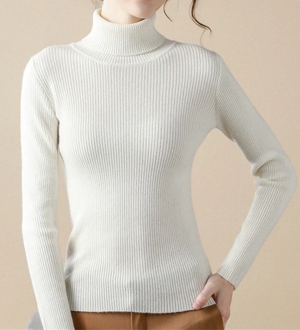 Naisten Kashmir Turtleneck Villapaita