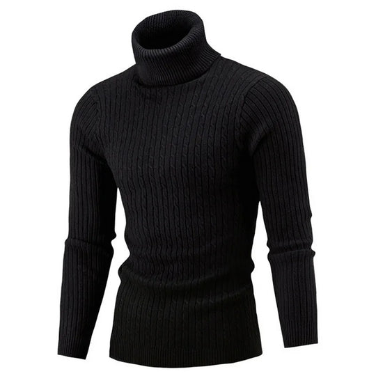 Miesten neulottu turtleneck villapaita