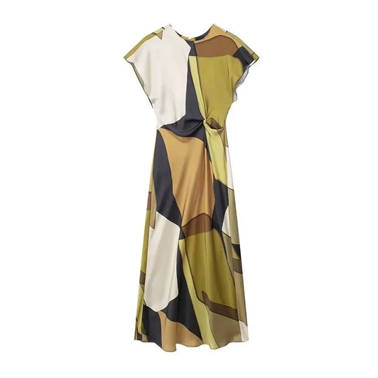 Naisten vintage-printti ontto mekko