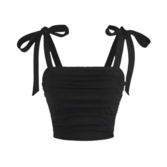Naisten röyhelö Tie olkapää Crop top