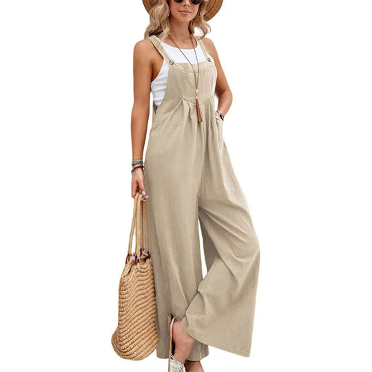 Naisten leveä jalka Baggy Bib Jumpsuit