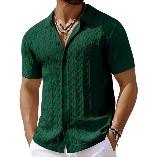 Miesten retro-jacquard-neulepolo