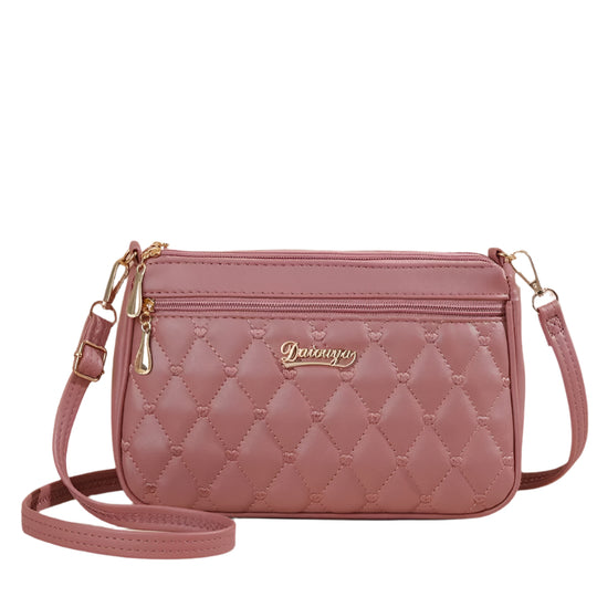 Naisten PU nahka kirjailtu Crossbody laukku