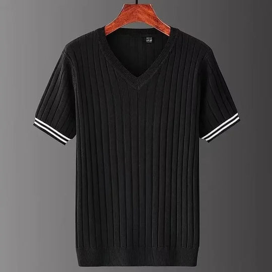 Miesten slim fit V-aukkoinen T-paita