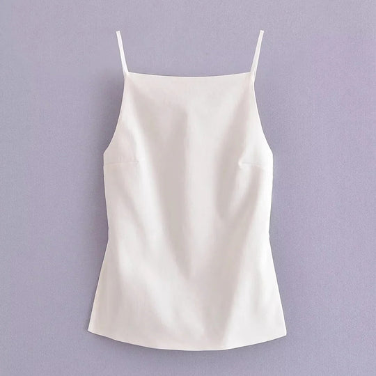 Naisten selkärangaton ohut olkain Crop Top