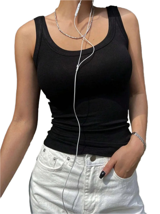 Naisten neulottu hihaton Camisole Tank Topi
