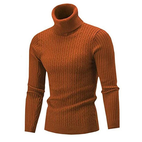 Miesten neulottu turtleneck villapaita