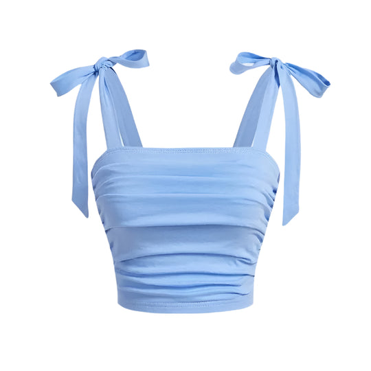 Naisten röyhelö Tie olkapää Crop top