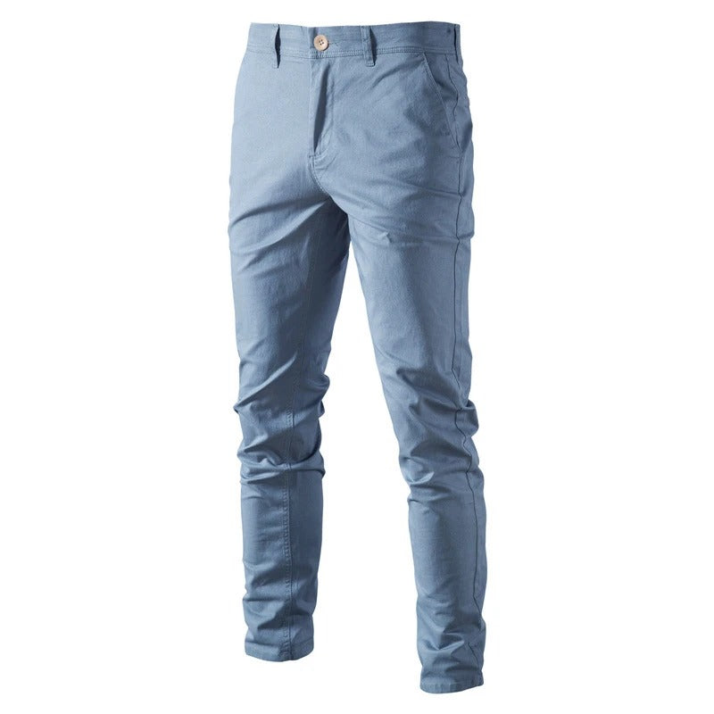 Miesten slim fit -puuvillahousut