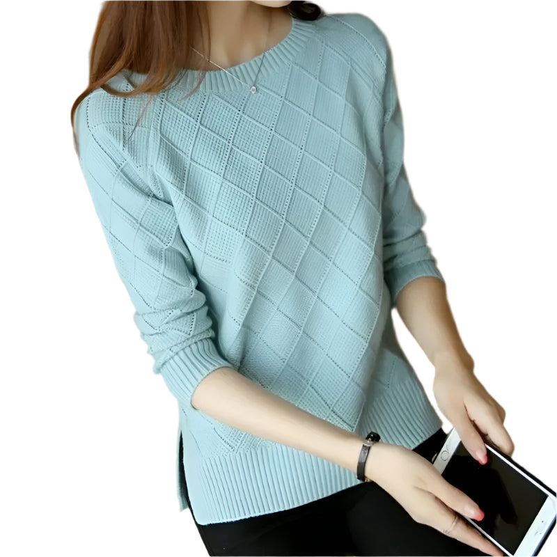 Naisten Pure Color Knit Pullover