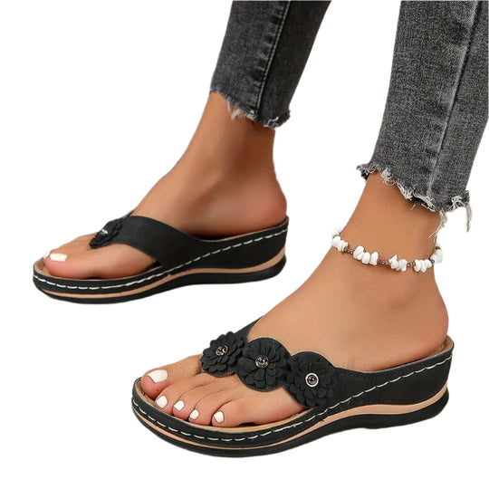 Naisten Floral Slip-On Beach tossut