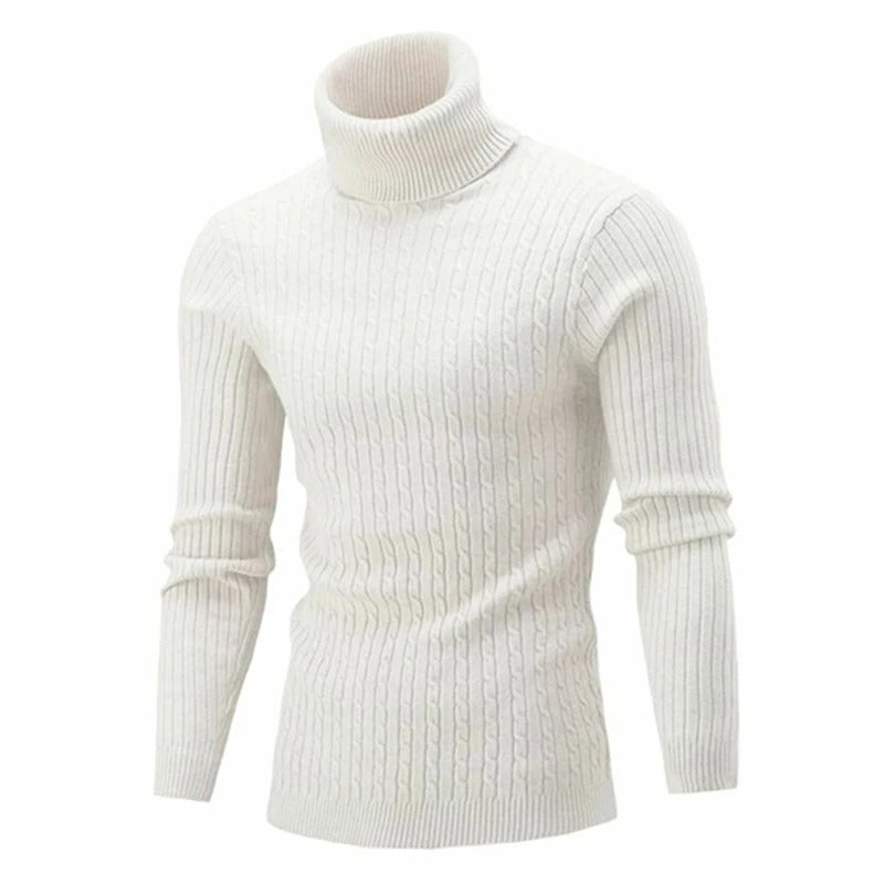 Miesten neulottu turtleneck villapaita