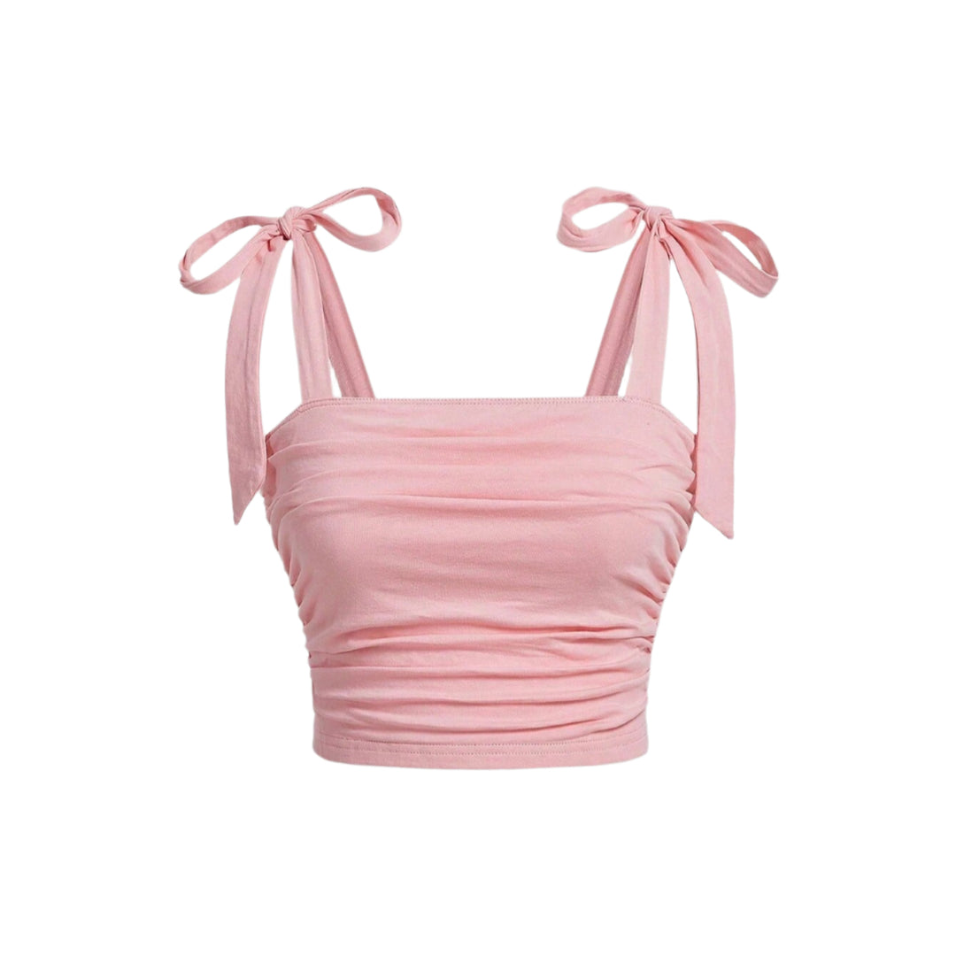Naisten röyhelö Tie olkapää Crop top