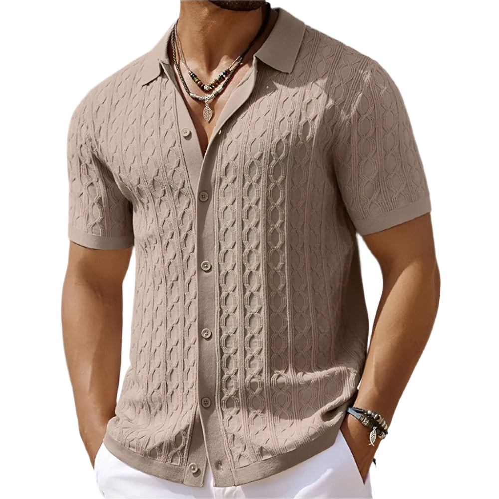 Miesten retro-jacquard-neulepolo