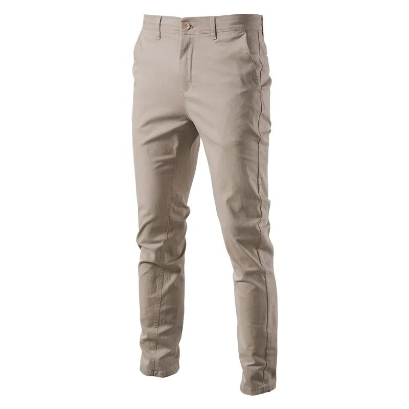 Miesten slim fit -puuvillahousut