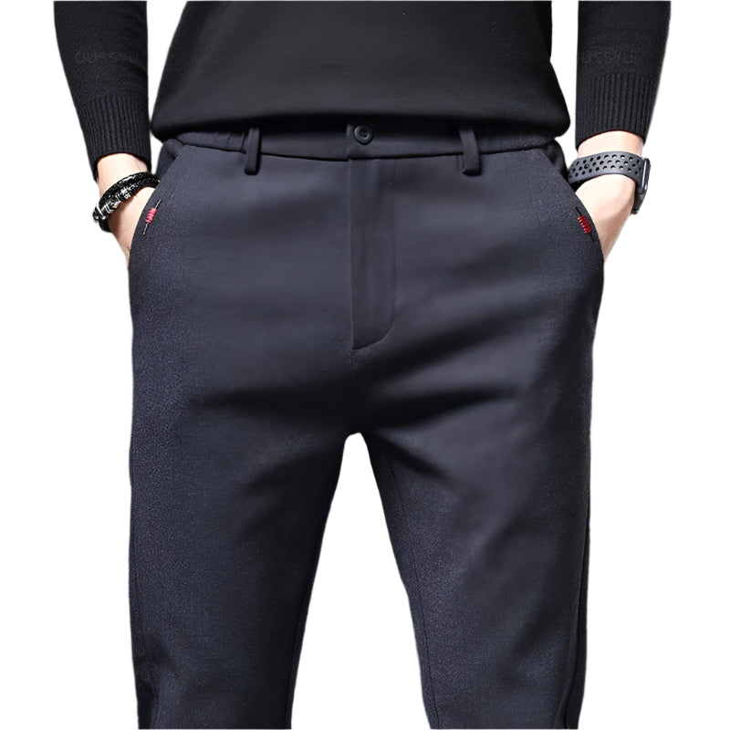 Miesten slim fit -puuvillahousut