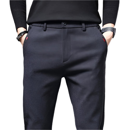 Miesten slim fit -puuvillahousut