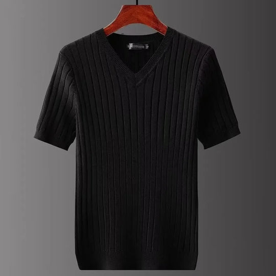 Miesten slim fit V-aukkoinen T-paita