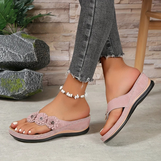 Naisten Floral Slip-On Beach tossut