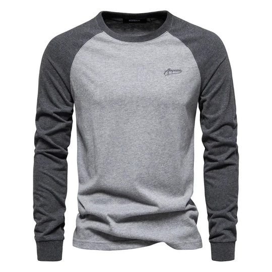 Miesten pitkähihainen Patchwork T-paita