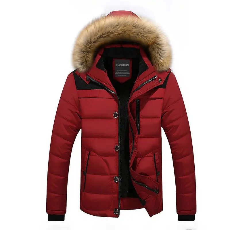 Miesten Fleece turkis alas puuvilla Parka