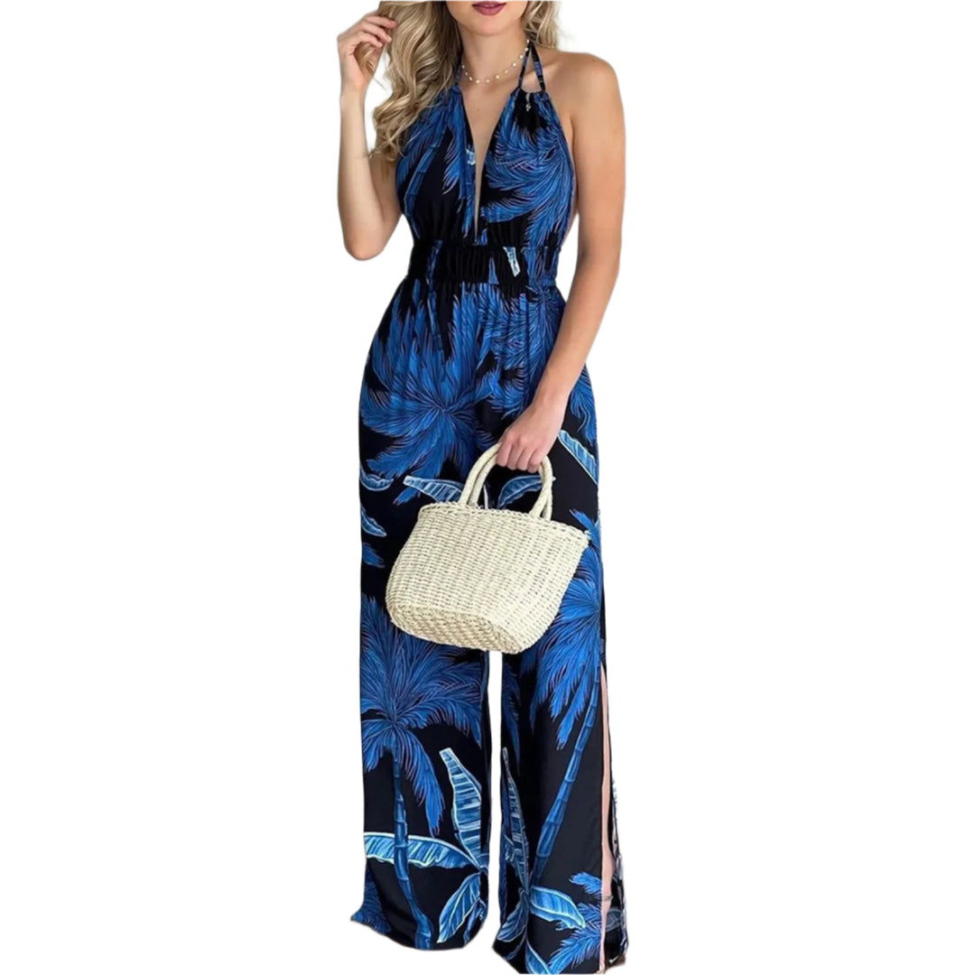 Digitaalinen Tulosta V-kaula värikäs Jumpsuit