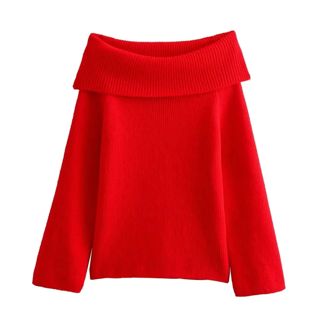 Naisten Off Shoulder Neuletakki