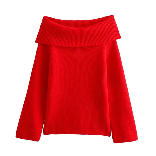 Naisten Off Shoulder Neuletakki