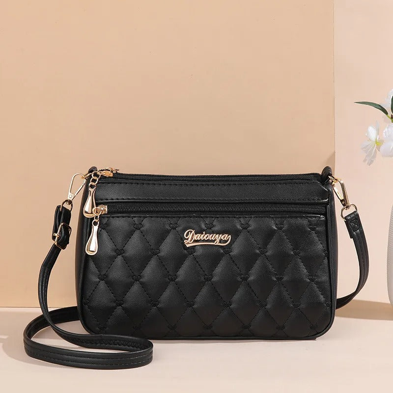 Naisten PU nahka kirjailtu Crossbody laukku