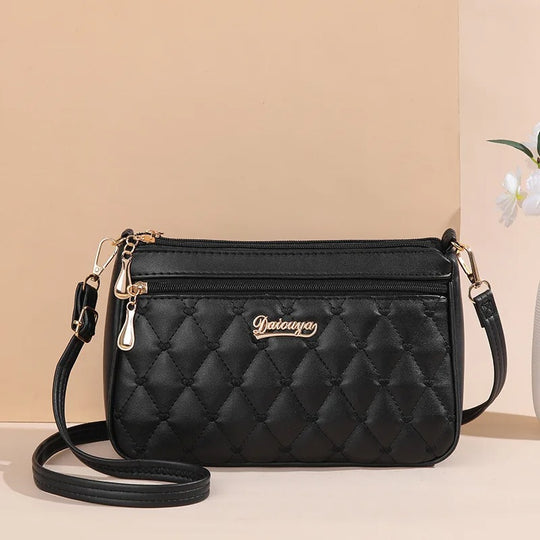 Naisten PU nahka kirjailtu Crossbody laukku