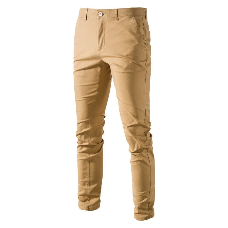 Miesten slim fit -puuvillahousut