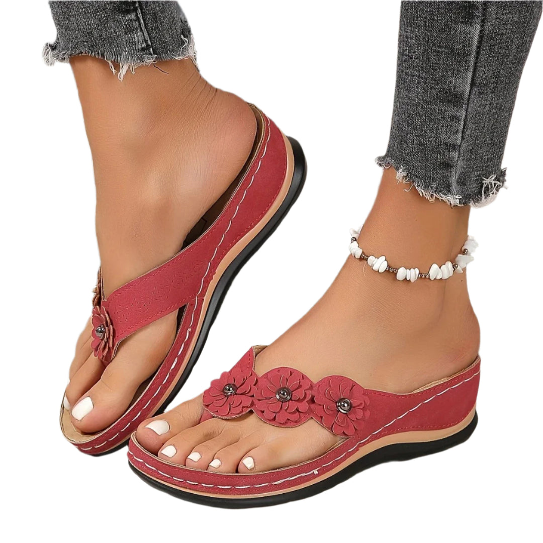 Naisten Floral Slip-On Beach tossut