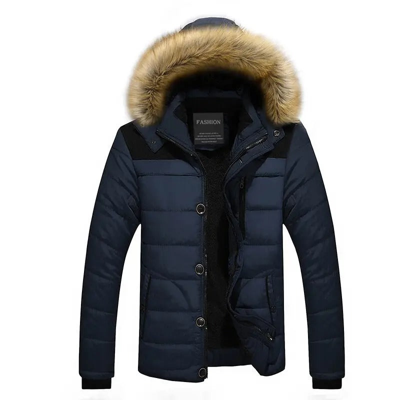 Miesten Fleece turkis alas puuvilla Parka