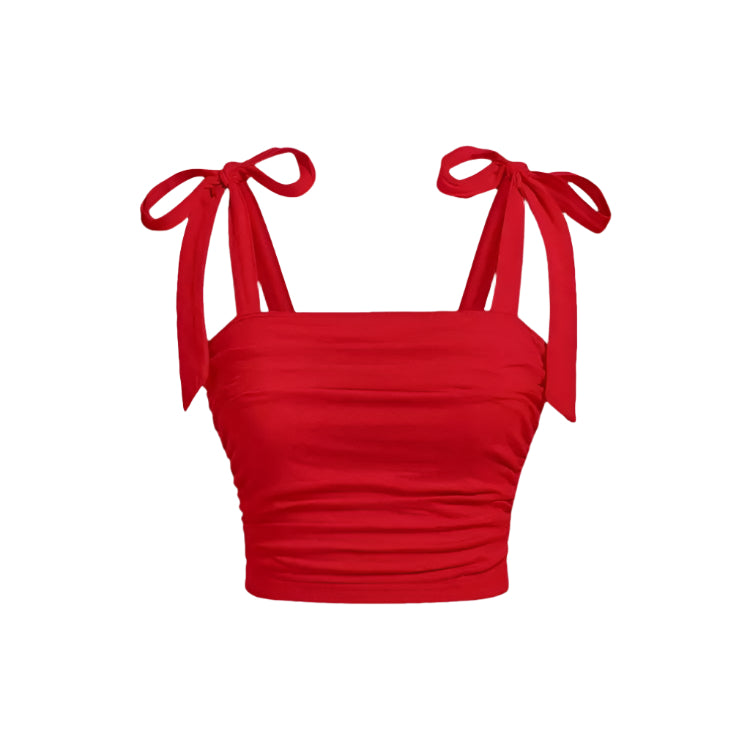Naisten röyhelö Tie olkapää Crop top