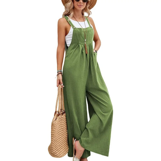 Naisten leveä jalka Baggy Bib Jumpsuit