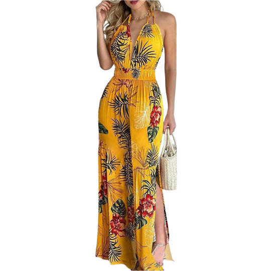 Digitaalinen Tulosta V-kaula värikäs Jumpsuit
