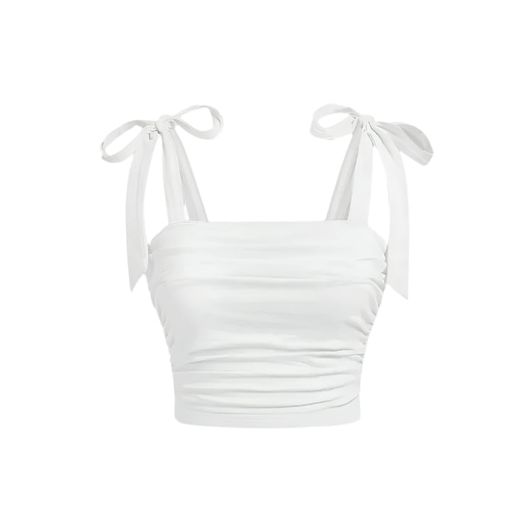 Naisten röyhelö Tie olkapää Crop top