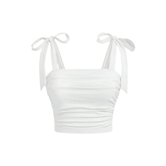 Naisten röyhelö Tie olkapää Crop top