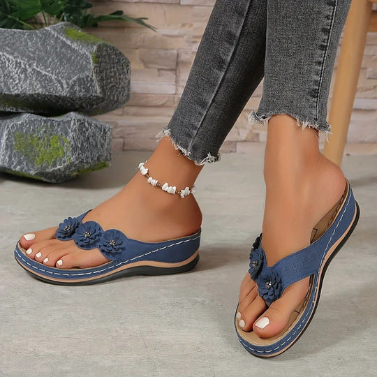 Naisten Floral Slip-On Beach tossut