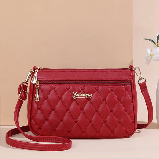 Naisten PU nahka kirjailtu Crossbody laukku