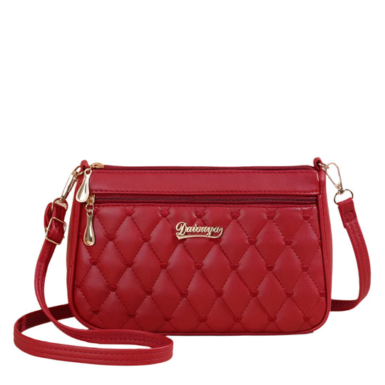 Naisten PU nahka kirjailtu Crossbody laukku