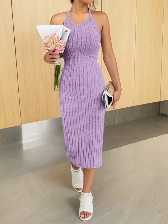 Naisten halterneck-kaula-aukkoinen bodycon-midimekko