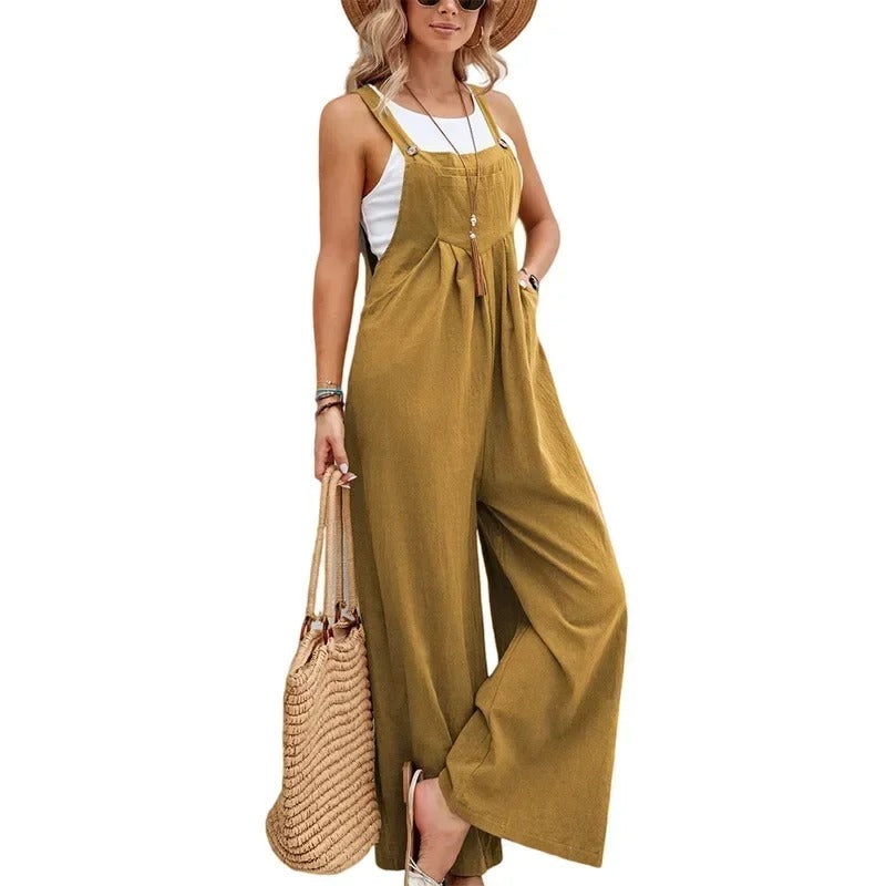 Naisten leveä jalka Baggy Bib Jumpsuit