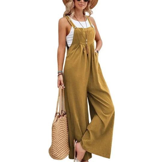 Naisten leveä jalka Baggy Bib Jumpsuit