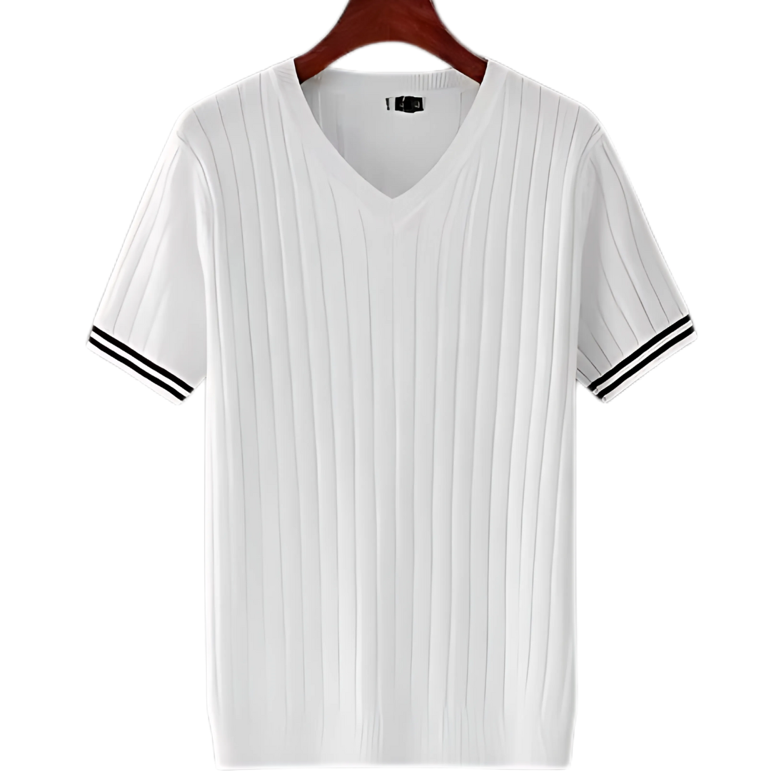 Miesten slim fit V-aukkoinen T-paita