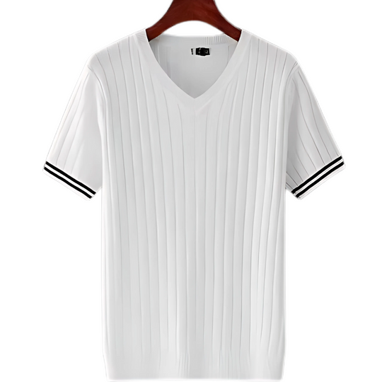 Miesten slim fit V-aukkoinen T-paita
