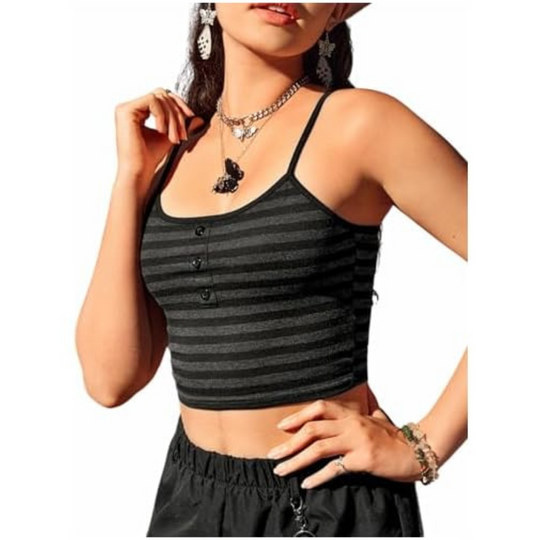 Naisten spagettihihainen crop top